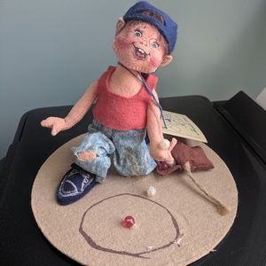 Annalee doll - boy playing marbles